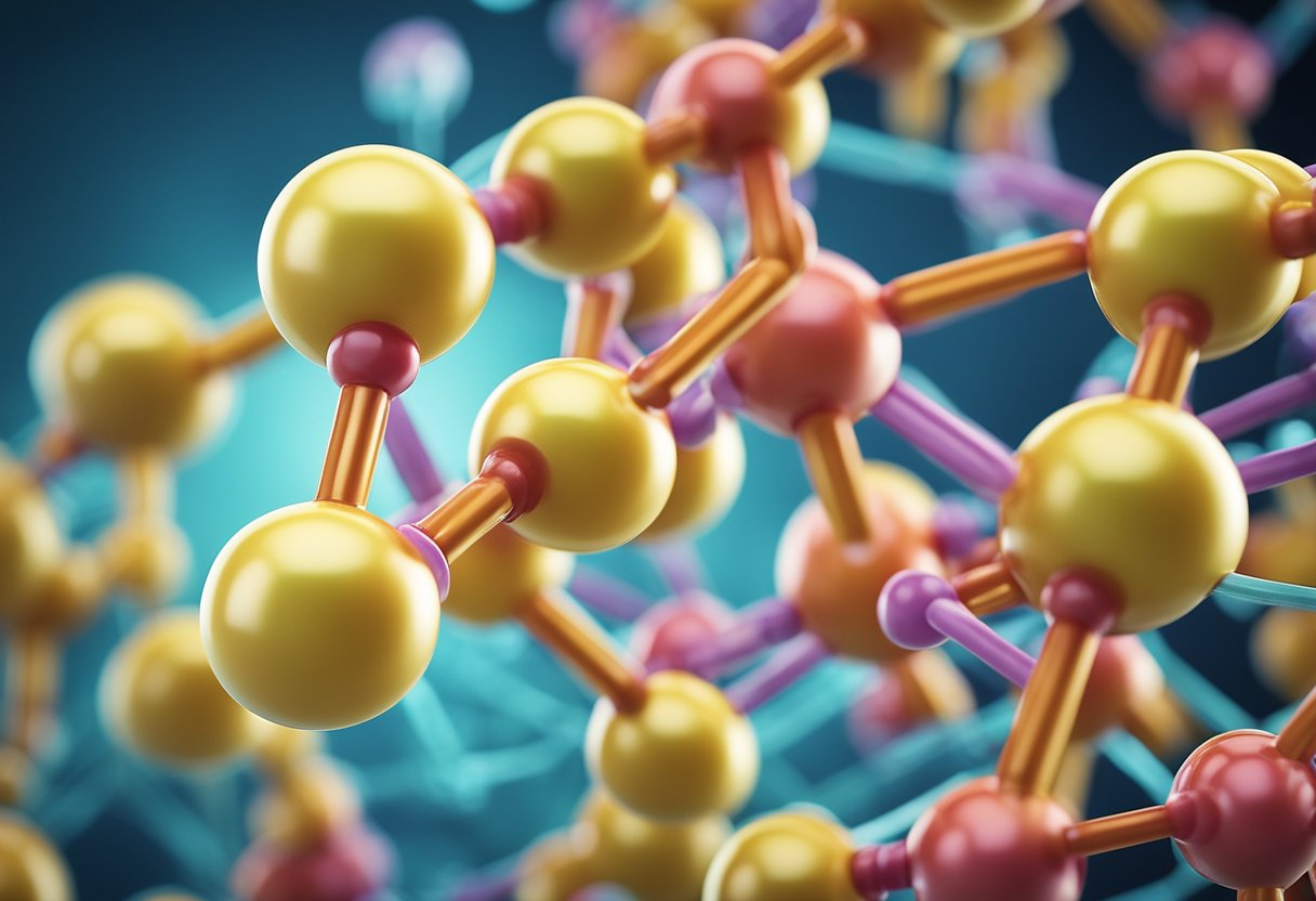 A colorful illustration of Xylooligosaccharides (XOS) and Fructooligosaccharides, showcasing their molecular structures and highlighting their differences in a scientific and visually appealing manner